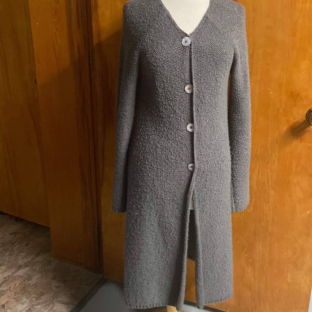 Coldwater Creek Gray Duster Sweater Full length Medium Coat